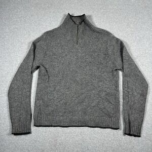 Patagonia Sweater Mens Small Gray Cashmere 1/4 Zip Pullover Knit Mock Neck